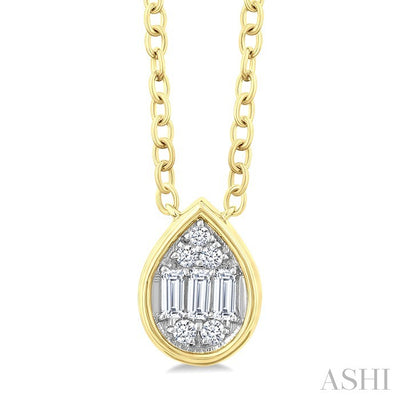 Pear Shape Bezel Set Petite Fusion Diamond Fashion Pendant