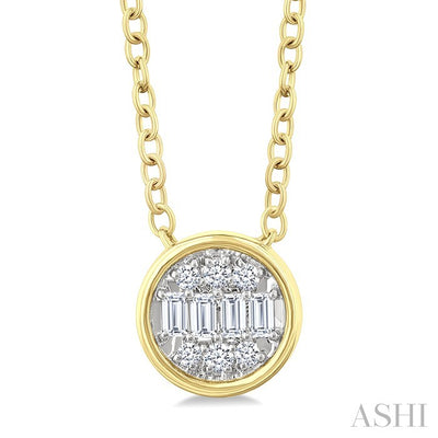 Round Shape Bezel Set Petite Fusion Diamond Fashion Pendant