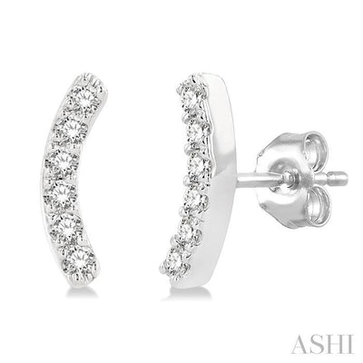 Arc Shape Petite Diamond Fashion Earrings