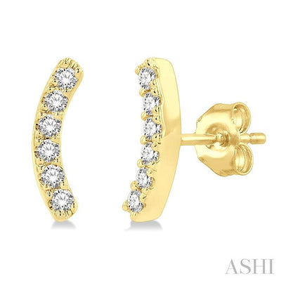 Arc Shape Petite Diamond Fashion Earrings