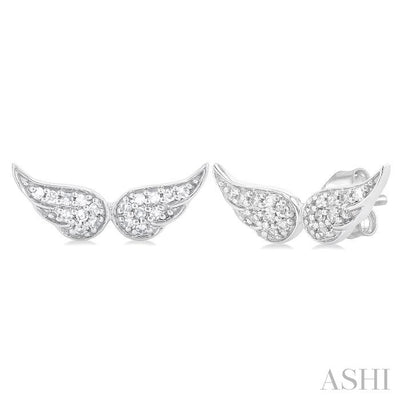 Angel Wings Petite Diamond Fashion Earrings