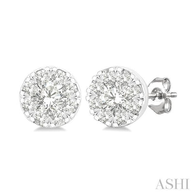Round Shape Lovebright Petite Diamond Stud Earrings