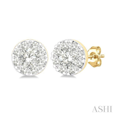 Round Shape Lovebright Petite Diamond Stud Earrings
