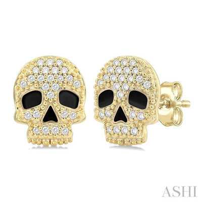 Skull Petite Diamond Fashion Earrings