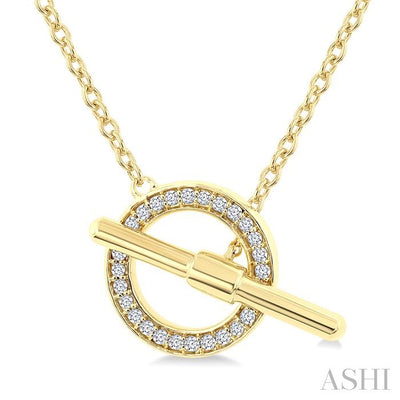 Circle Toggle Petite Diamond Fashion Necklace