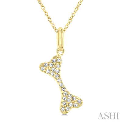 Dog Bone Petite Diamond Fashion Pendant