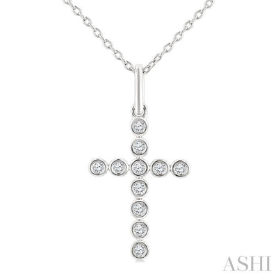 Cross Bezel Set Petite Diamond Fashion Pendant