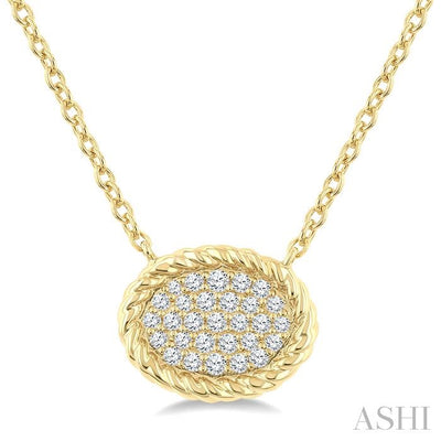 Pave-Set Oval Shape Rope Diamond Fashion Pendant