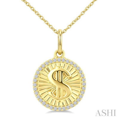 Dollar Fluted Diamond Fashion Pendant