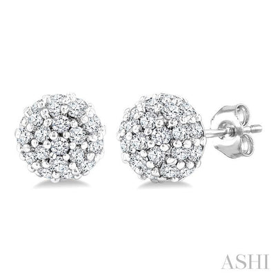 Disco Ball Petite Diamond Fashion Earrings