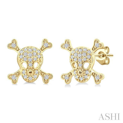 Skull Petite Diamond Fashion Earrings