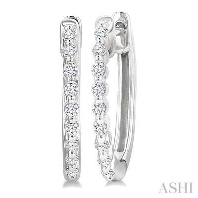 Petite Diamond Fashion Hoop Earrings