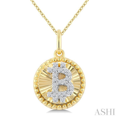 Bitcoin Fluted Diamond Fashion Pendant