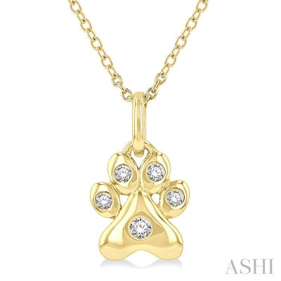 Dog Paw Petite Diamond Fashion Pendant