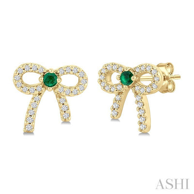 Bow Petite Gemstone & Diamond Fashion Earrings