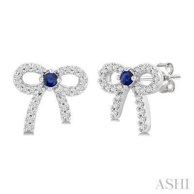 Bow Petite Gemstone & Diamond Fashion Earrings