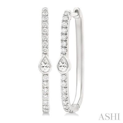 Pear Shape Diamond Fashion Hoop Earrings