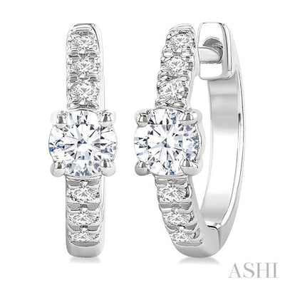 Round Shape Petite Diamond Fashion Huggie Earrings