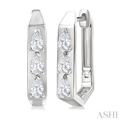 Pear Shape Diamond Hoop Earrings