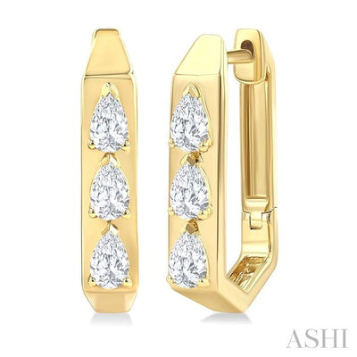 Pear Shape Diamond Hoop Earrings