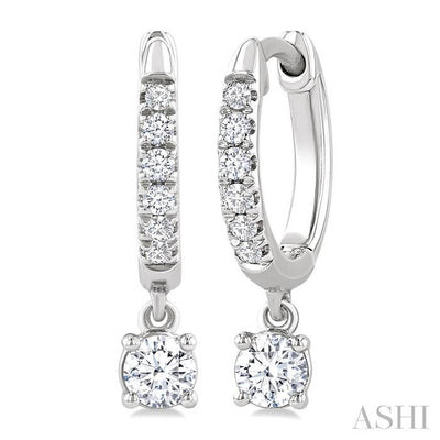 Round Shape Petite Diamond Fashion Huggie Earrings