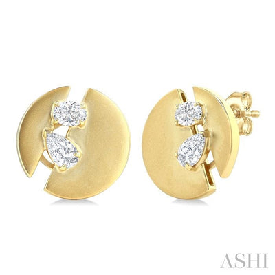 Split Circle Diamond Fashion Earrings