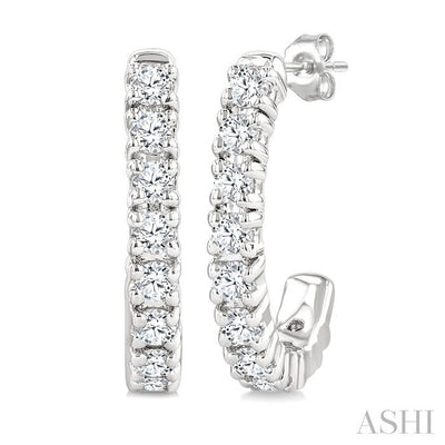 Petite Diamond Half Hoop Earrings
