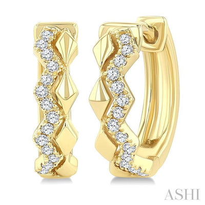Geometric Petite Diamond Huggie Fashion Earrings