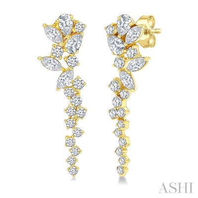 Mixed Shape Scatter Diamond Fashion Earrings