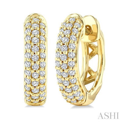 Pave-Set Diamond Huggie Earrings