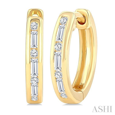 Channel Set Petite Diamond Huggie Fashion Earrings