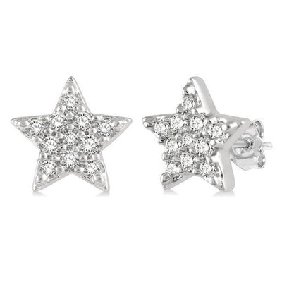Petite Star Shape Diamond Stud Earrings
