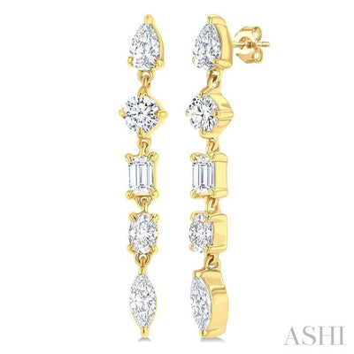 Mixed Shape Diamond Fashion Earrings