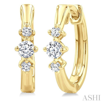 Past Present & Future Diamond Huggie Fashion Earrings