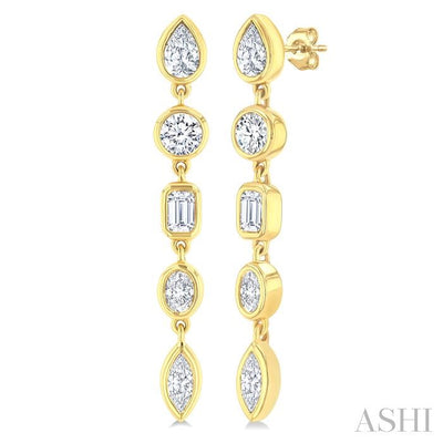 Mixed Shape Diamond Fashion Earrings