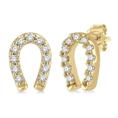 Petite Horseshoe Diamond Stud Earrings