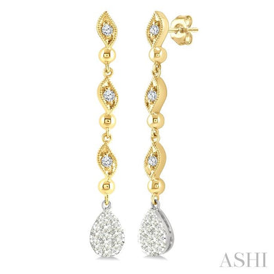 Pear Shape Lovebright Diamond Long Earrings