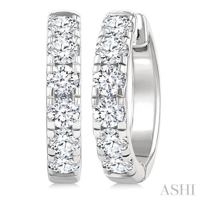 Round Shape Diamond Hoop Earrings