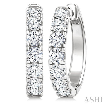 Round Shape Diamond Hoop Earrings