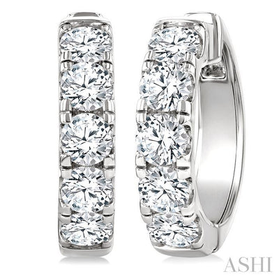 Round Shape Diamond Hoop Earrings