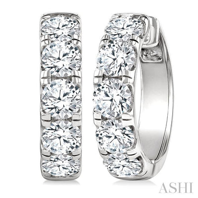 Round Shape Diamond Hoop Earrings