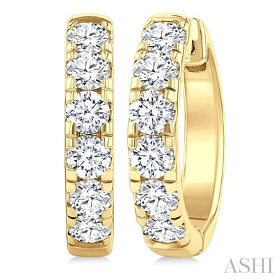 Round Shape Diamond Hoop Earrings