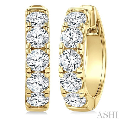Round Shape Diamond Hoop Earrings
