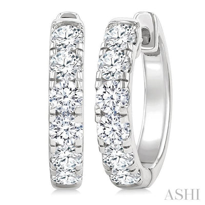 Round Shape Diamond Hoop Earrings