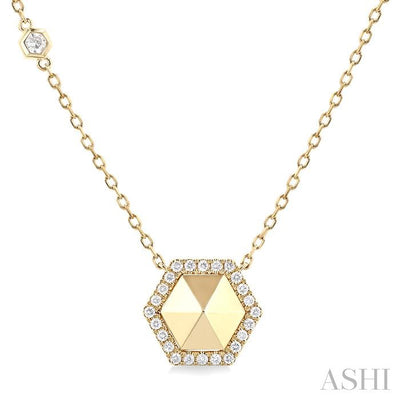 Hexagon Shape Diamond Fashion Necklace