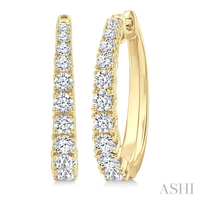 Graduated Diamond Fashion Hoop Earrings