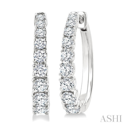 Graduated Diamond Fashion Hoop Earrings