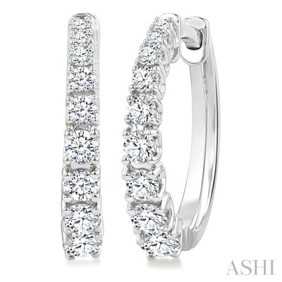 Graduated Diamond Fashion Hoop Earrings
