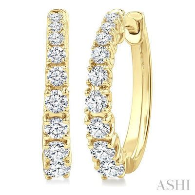 Graduated Diamond Fashion Hoop Earrings