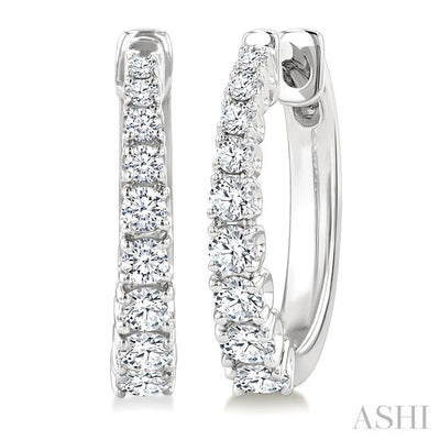 Graduated Diamond Fashion Hoop Earrings